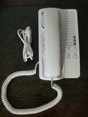 White Corded Landline Telephone with Speed Dial